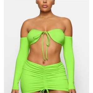 💚 SKIMS Mini Skirt | SWIM NWT Recycled Ruched Mini Skirt